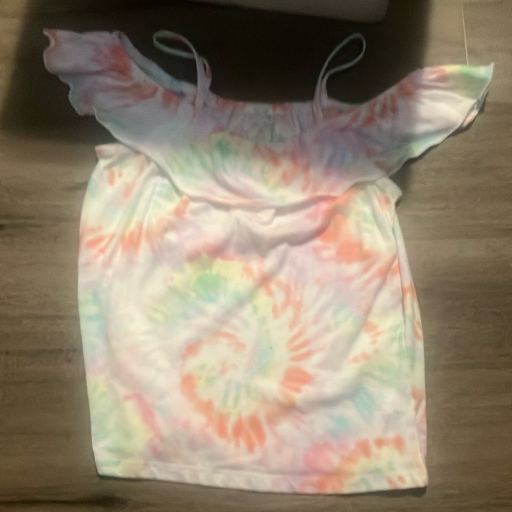 Place Pastel Tie-Dye Off-Shoulder Top